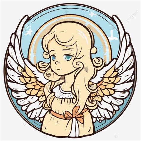 Angelical Clipart Su ángel Celestial Autorretrato Dibujos Animados