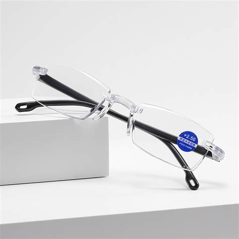 2021 ultralight rimless reading glasses anti blue light radiation computer presbyopia reading