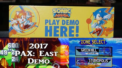 Sonic Mania Demo Footage From Pax East Boston 2017 Youtube