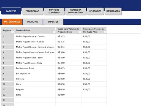 Planilha Formação De Preços Para Produtos Completa Em Excel