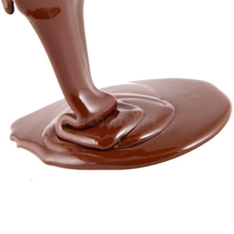 Chocolate Flow Isolated On White Background Stock Photo Image Of