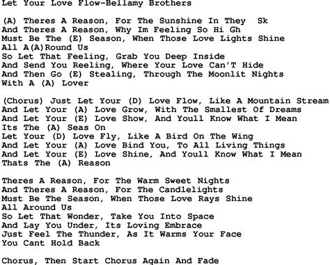 Country Musiclet Your Love Flow Bellamy Brothers Lyrics And Chords