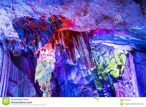 Dripstone Cave Reed Flute Cave Stock Image Image Of China Lighted