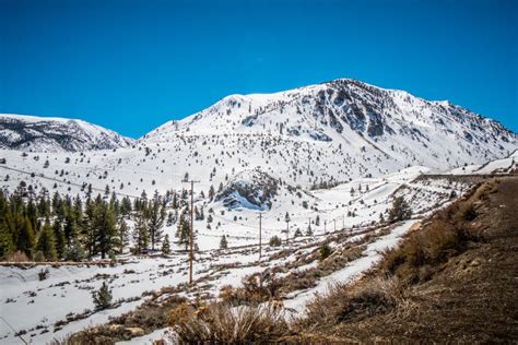 Sierra Nevada With It Snowy Mountains On A Winters Day Stock Image