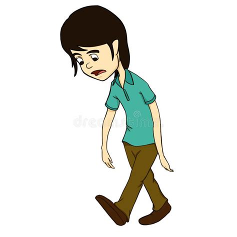 Illustration Of Teenage Boy Walking Felling Sad Stock Illustration