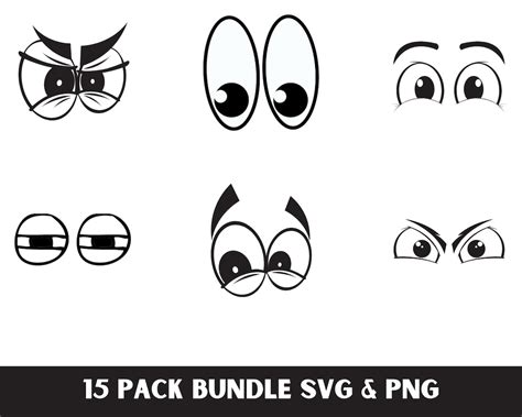 Cartoon Eyes Svg Eyes Png Instant Download Etsy Canada