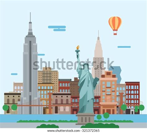 Illustration New York City Vector Landscape Stock Vector Royalty Free