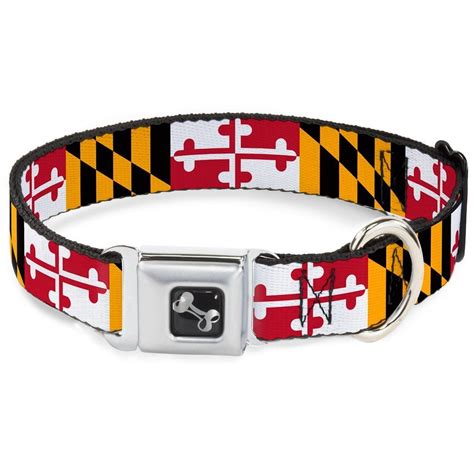 Buckle Down Dog Collar Seatbelt Buckle Maryland Flags Available In