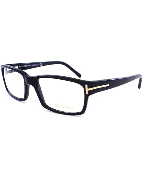 Tom Ford Rectangle Plastic Eyeglasses In Black Modesens