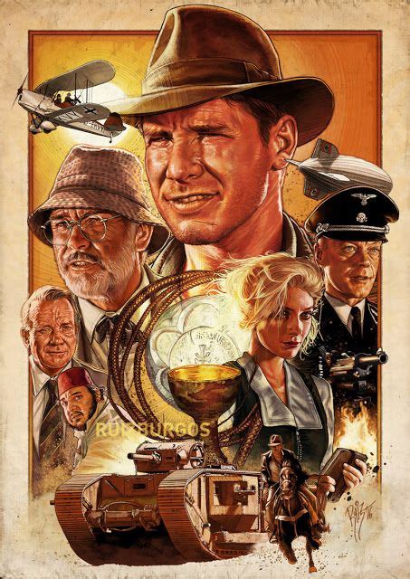 Indiana Jones And The Last Crusade By Ruiz Burgos Old Movie Posters Movie Poster Art Movie