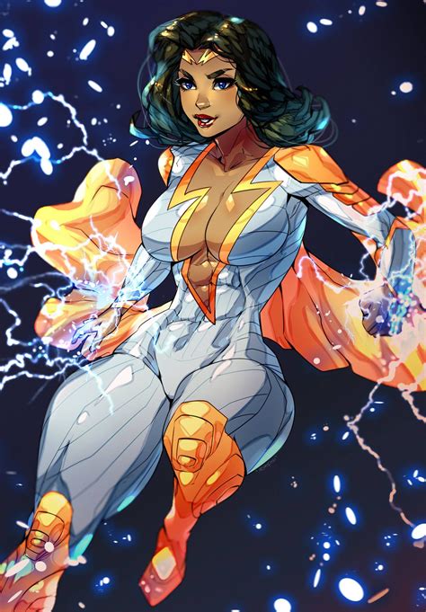 Thunder Woman Comm By Xdtopsu01 Comic Art Girls Superhero Art Black Anime Characters