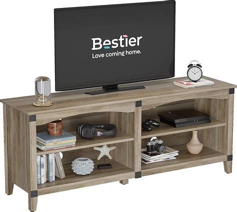 Buy Bestier Entertainment Center4 Cubby Classic Rustic Tv Stand With