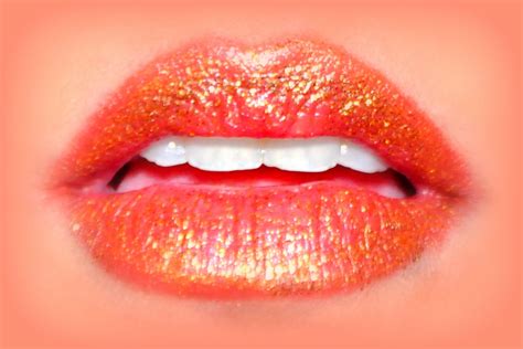 Tangerine Kiss Orange Glitter Lipstick Lip Colors