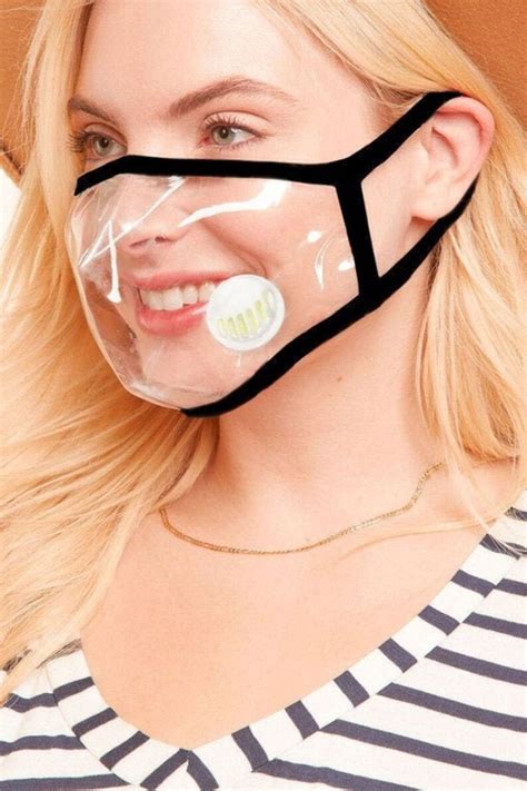 Clear Window Black Face Mask With Breathable Vent High Etsy
