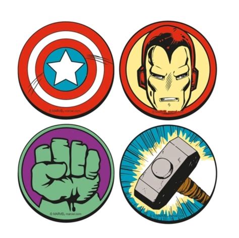 Marvel Character Icon Coasters Set Of 4 At Mighty Ape Nz