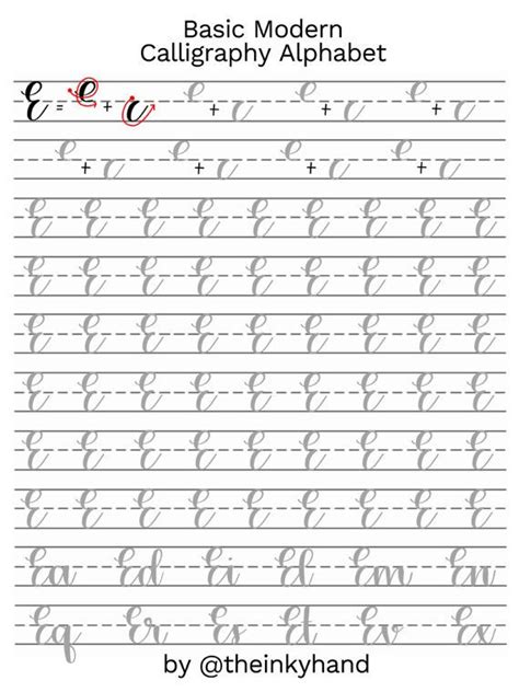 Calligraphy Alphabet For Beginners Worksheets