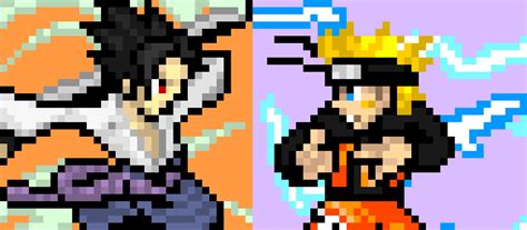 Naruto Pixel Art Sasuke Pixel Art Naruto And Sasuke Minecraft Part 1