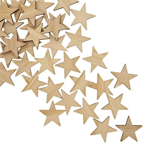 Fiddlys Unfinished Wood Stars For Crafts 2 In 50 Pack The Flyers Bay