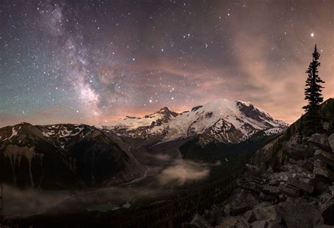 Flickrpgpkwss Mt Rainier Milky Way A Glimpse Of The