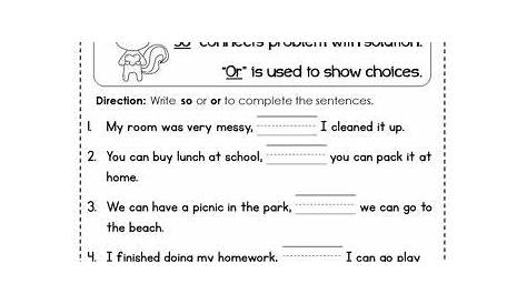 Conjunction Worksheets For Grade 2 – Thekidsworksheet