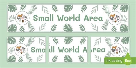 New Botanical Themed Small World Area Display Banner Twinkl