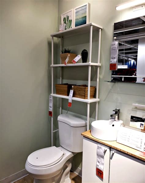 Makeover your bathroom by adding some gorgeous shelves above the space over your toilet. 13 Ikea Bathroom Hacks that Will Keep Your Bathroom Tidy