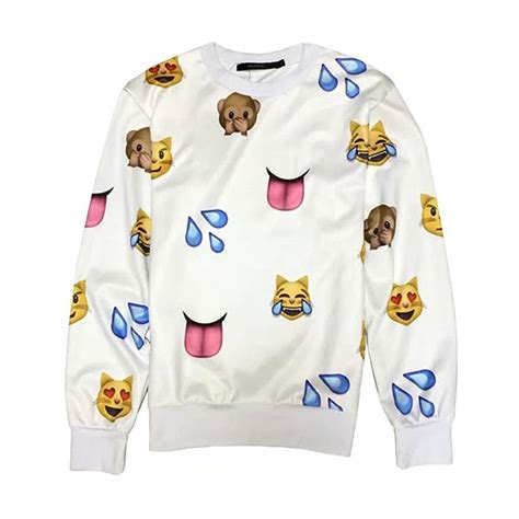 Emoji Sweater Womenmen Network Expression Sweatshirt White M At