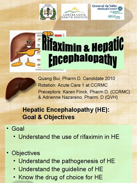 Hepatic encephalopathy — definition, nomenclature, diagnosis, and quantification: Quang Bui - Rifaximin and Hepatic Encephalopathy FINAL ...