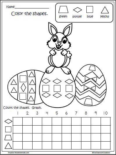 Free Easter Math Shapes Graph For Kindergarten Easter Math Easter