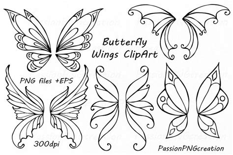 Butterfly Wings Clipart By PassionPNGcreation TheHungryJPEG