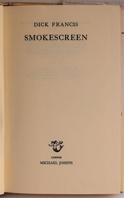 smokescreen by francis dick 1972 marrins bookshop