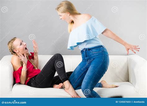 Two Women Having Argue Fight Stock Image Image Of Feelings Friendship 124507603