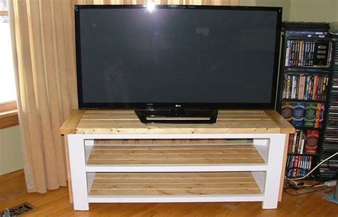 Diy Rustic Tv Stand Plans Tv Stand Blueprints Rustic Tv Stand White