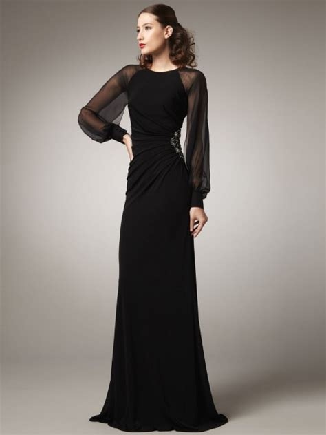 Buy Elegant Chiffon Long Sleeve Evening Dresses Party
