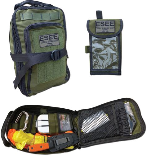 ESEE Advanced Survival Kit With Special Edition ESEE Knife And Izula Gear OD Green Cordura