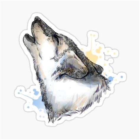 Howling Wolf Sticker By Deramafashion Redbubble