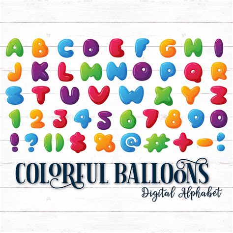 Printable Digital Alphabet Letters Balloon Letters Party Etsy Bubble