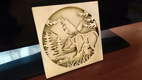 Shadow Box Project Bear Scene Scroll Saw Pattern Youtube