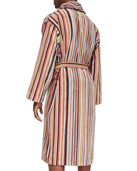 Paul Smith Mens Multi Striped Terry Cloth Robe