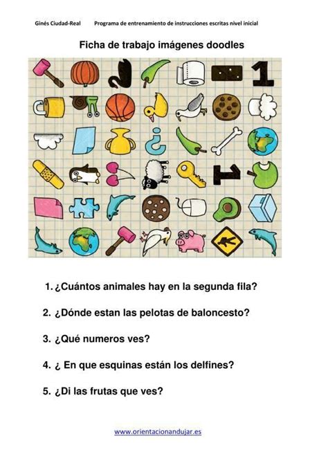 Los mejores juegos para niños y adultos con necesidades especiales. Programa de entrenamiento para descifrar instrucciones escritas Los doodles -Orientacion Andujar ...