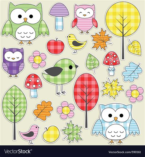 Nature Stickers Royalty Free Vector Image Vectorstock