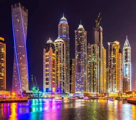 Night Lights In Dubai Wallpaper Dubai City At Night 92396 Hd
