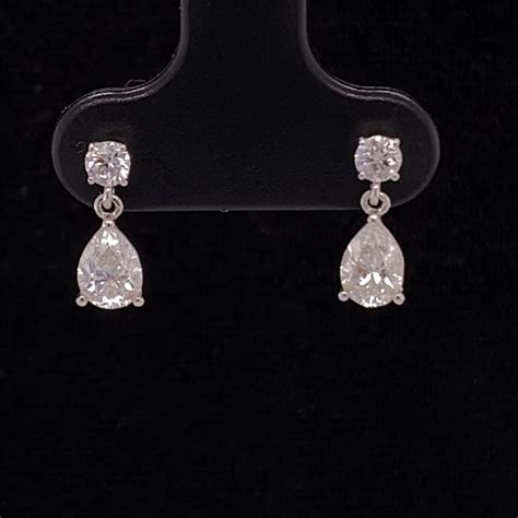 Diamond Pear Shaped Drop Earrings Walsh Bros
