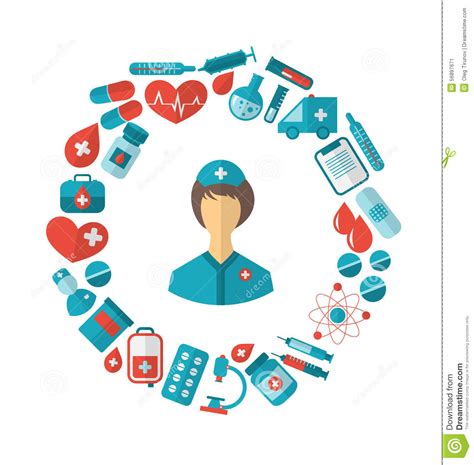 Maybe you would like to learn more about one of these? Flat Icon Of Nurse And Medical Equipment And Objects Stock ...