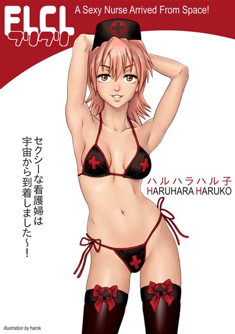 Harok Haruhara Haruko Flcl Black Legwear 00s Armpits Bikini
