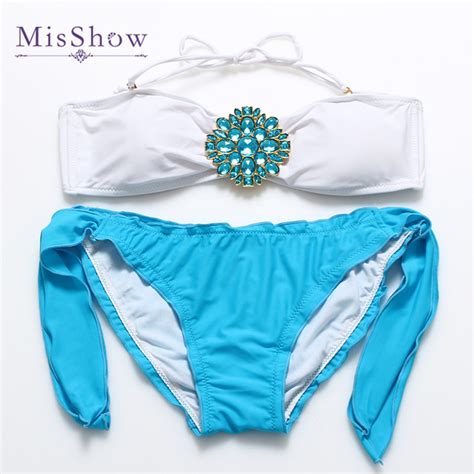 Aliexpress Com Buy MisShow Swimsuits Women Sexy Bikini Sexy Rhinestone Women Swimwear New