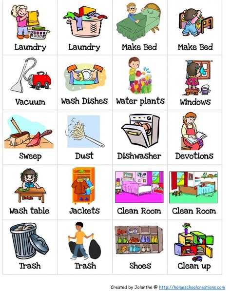 Simple Diy Chore Charts For Kids Preschool Chores Chore Chart For