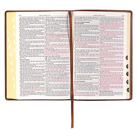 Kjv Holy Bible Thinline Large Print Antiqued Brown Faux Leather W