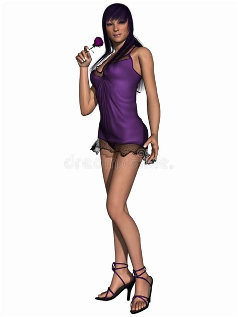 girl with rose stock illustration illustration of model 12994239