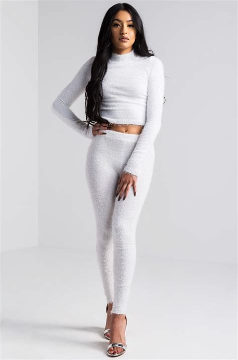 White Pants White Sweaters Pants Set Two Piece Pant Set Clothes